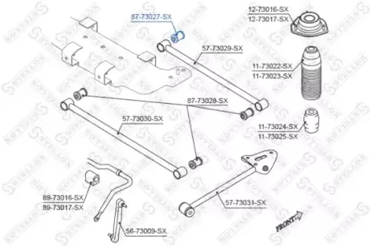 сайлентблок зад. рычага зад. внутр.!\ Daewoo Lacetti 04> 87-73027-SX STELLOX