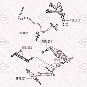 сайлентблок задн. нижн. поперечного рычага!\ MITSUBISHI Pajero 01> TEF1273 TATSUMI