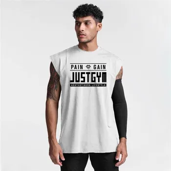 Muscleguys, новая брендовая спортивная летняя быстросохнущая рубашка без рукавов с круглым вырезом и принтом для бодибилдинга и фитнеса M чёрный