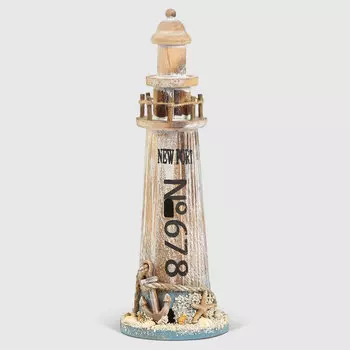 Маяк Liansheng бело-голубой 11.5x11.5x34 см