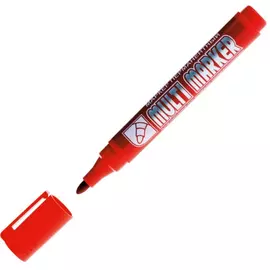 Маркер перманентный Crown Multi Marker красный, пулевидный, 3 мм