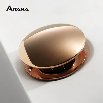 Золотая латунная раковина со сливом Aitana