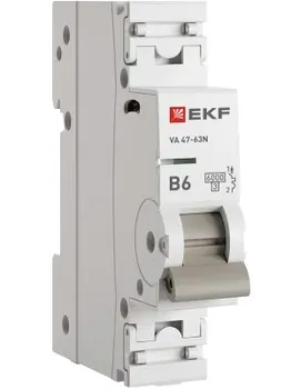 Автоматический выключатель EKF M636106B 1P 6А (B) 6кА ВА 47-63N PROxima