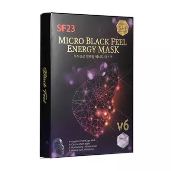 Набор гальванических масок Skin Factory SF23 Micro Black Feel Energy Mask (6 шт.)