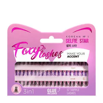 Накладные ресницы-пучки Selfie Star Foxy Lashes Black &amp; Purple
