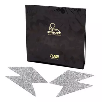 Bijoux Indiscrets Bolt Black, Украшение на тело, серебристое