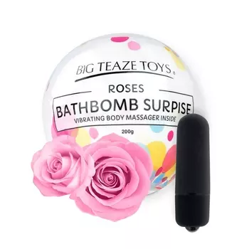 Бомба для ванны и вибропуля Big Teaze Toys - Bath Bomb Surprise, роза