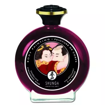 Декоративная крем-краска для тела Shunga "Шампанское и клубника", 100мл