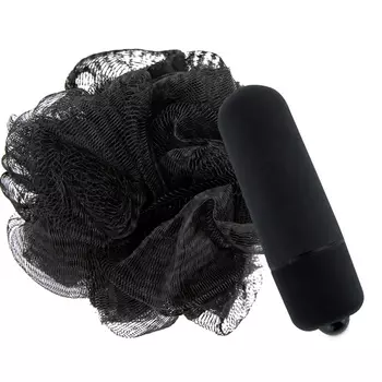 Губка для ванны с вибропулей Big Teaze Toys Bath Sponge Vibrating, черная