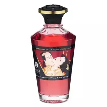 Массажное масло с ароматом клубничного вина Shunga Sparkling Srawberry Wine, 100мл
