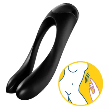 Пальчиковый вибратор Satisfyer Candy Cane, черный