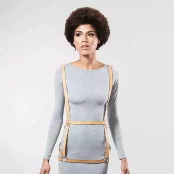 Портупея Bijoux Indiscrets Maze Arros Dress, коричневая