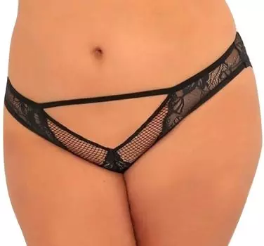 Трусики с открытым доступом Rene Rofe, черные, XL / XXL