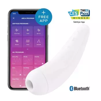 Вакуумный стимулятор Satisfyer Curvy 2+, белый