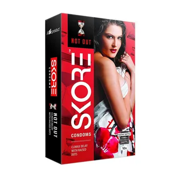 Презервативы точечные (10 шт), Not Out Climax Delay Ramp Dotted Condoms, Skore