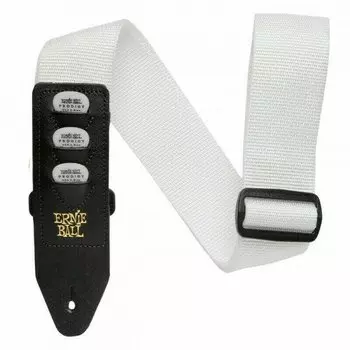 Ремень для гитары Ernie Ball 4259 PickHolder White