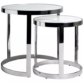 Журнальный стол Garda Decor 47ED-ET081S (Серебро/Прозрачный)