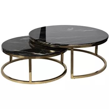 Журнальный стол Garda Decor 57EL-CT101А-BL (Золото/Черный)