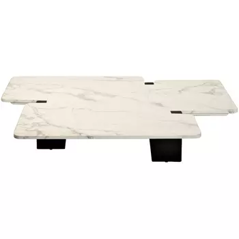Журнальный стол Garda Decor 77IP-13012STOL/ZH (Черный/Белый мрамор)