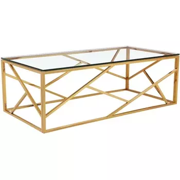 Журнальный стол Garda Decor GY-CT2051214GOLD (Золото/Прозрачный)