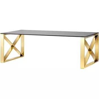 Журнальный стол 120*60 КРОСС золото стекло smoke (Stool Group)