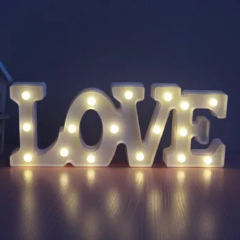 Романтический 3D LOVE светодиодный буквенный знак ночник шатер теплый свет настольная лампа фонарики ночники для свадебного декора подарки для влюбленных красный