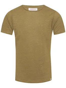 Orlebar Brown льняная футболка, зеленый