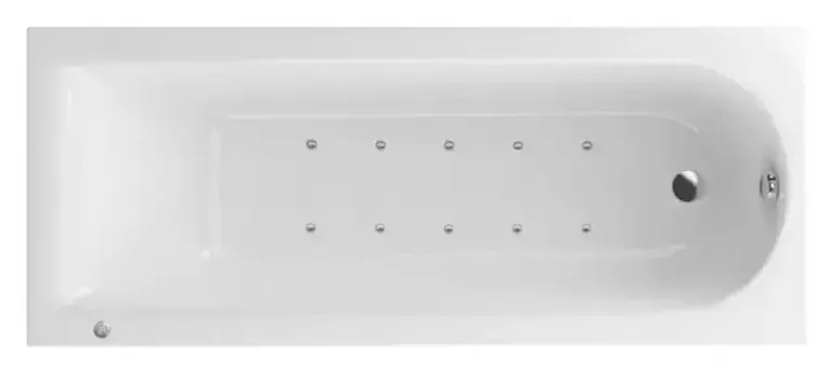Аэромассажная ванна акриловая «Actima» Aurum Slim 150/70 Aero с каркасом с сифоном белая/хром