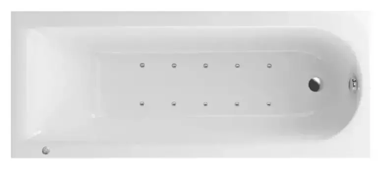 Аэромассажная ванна акриловая «Actima» Aurum Slim 170/70 Aero с каркасом с сифоном белая/хром