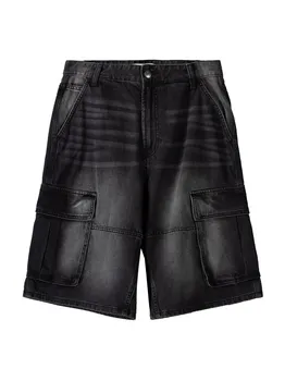 Джинсы карго свободного кроя Bershka, черный