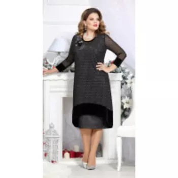 Платье Mira Fashion-4728 В цвете: Черный; Размеры: 56,58,60,54