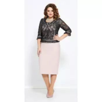 Платье Mira Fashion-4755 В цвете: Черный, Розовый; Размеры: 56,58,54