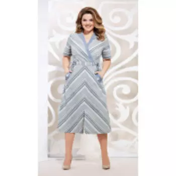 Платье Mira Fashion-4905 В цвете: Серый, Голубой; Размеры: 50,54