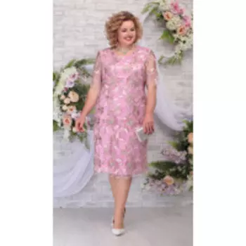 Платье Ninele-2239/1 В цвете: Розовый; Размеры: 56,58,60,62,54