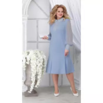 Платье Ninele-2280 В цвете: Голубой; Размеры: 56,58,60,62,50,52,48,54