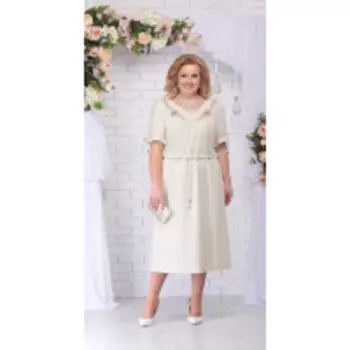 Платье Ninele-7234 В цвете: Бежевый; Размеры: 58,60,62,64,66