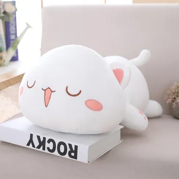 35 см кавайный лежащий кот, плюшевые игрушки, милая кукла-кошка, милая подушка с животными, мягкие мультяшные игрушки для детей, девочек, Рождественский подарок 35cm