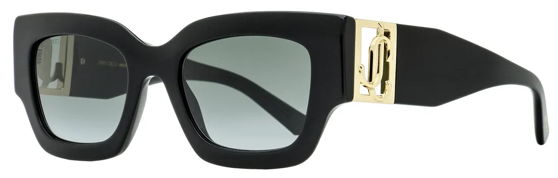 Женские солнцезащитные очки Jimmy Choo прямоугольной формы Nena 8079O Черные/Золотые 51 мм