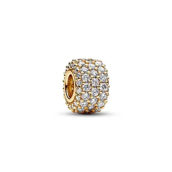 Шарм Sparkling Pav Triple-row Pandora, покрытие - золото
