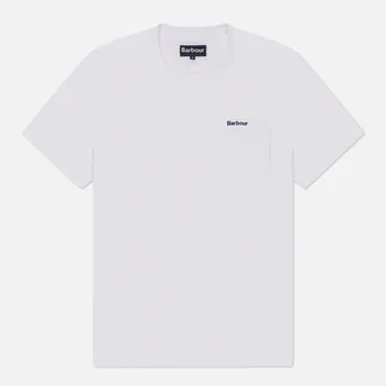 Мужская футболка Barbour Langdon Pocket, цвет белый, размер L