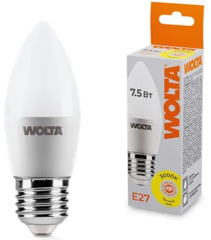 Лампа светодиодная WOLTA 25YC7.5E27 7.5Вт 3000K E27