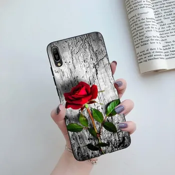 Чехол для телефона с цветком красной розы для Huawei Mate 40 30 20 10 Pro Lite Nova 9 8 5T Y7p Y7, мягкий черный чехол для телефона Huawei Mate40