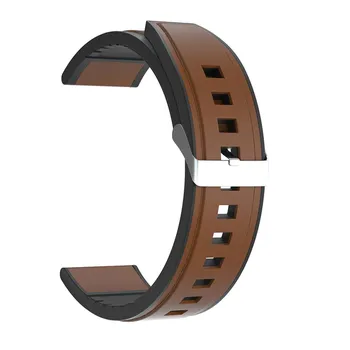 Силиконовый кожаный ремешок 20 мм 22 мм для Huami Amazfit GTR 42 мм 47 мм GTR 4/3/2 Bip 5, ремешок для умных часов Garmin Venu SQ/Venu 2 Plus 22mm Universal чёрный