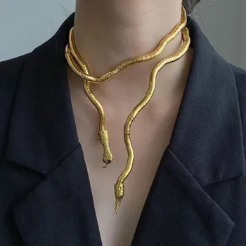 Регулируемое ожерелье в виде змеи произвольной формы Dark Earth Cool Design Sense Hip Hop Браслет Snake Hip Hop Универсальный