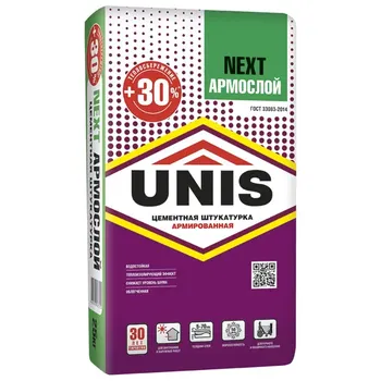 Штукатурка цементная Unis Next Армослой 25 кг