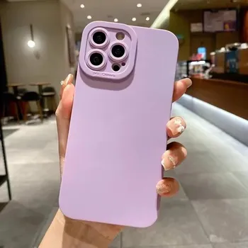 Силиконовый чехол для защиты камеры iPhone 13 Pro Max 11 12 14 Pro Max XR XSMax 7 8 15 pro max Мягкий противоударный матовый чехол For iPhone 15