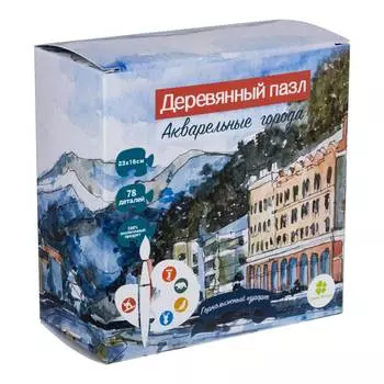 Clever energy Деревянный пазл CLEVER ENERGY Горнолыжный курорт 78 дет. 5240