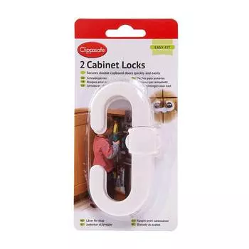 Clippasafe Защитный замок для створчатых дверей, белый, 2 шт.