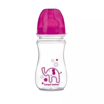 Бутылочка Canpol EasyStart Animals антиколиковая, PP, 3+, 240 мл, 35/206, красная