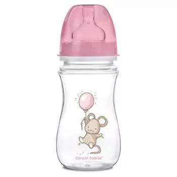 Бутылочка Canpol EasyStart Little cuties PP антиколиковая, 240 мл, 3+, 35/219, розовая